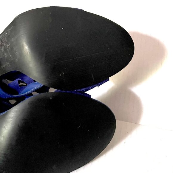 Steve Madden Blue Suede Cutout Caged Heels - Picture 8 of 8